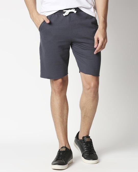 raw hem jogger shorts