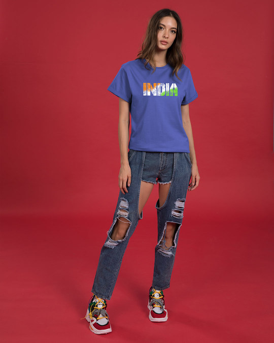 Shop India Tricolor Boyfriend T-Shirt-Design