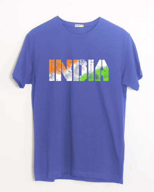 Buy India Tricolor Half Sleeve TShirt for Men blue Online at Bewakoof