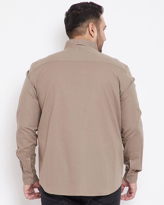 Shop Men's Plus Size Solid Stylish Casual Shirt-Design