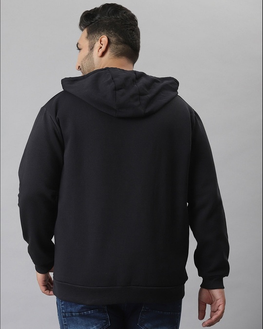 Shop Men's Black Printed Stylish Hooded Casual Sweatshirt-Back