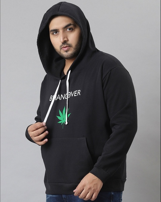 Shop Men's Black Printed Stylish Hooded Casual Sweatshirt-Design