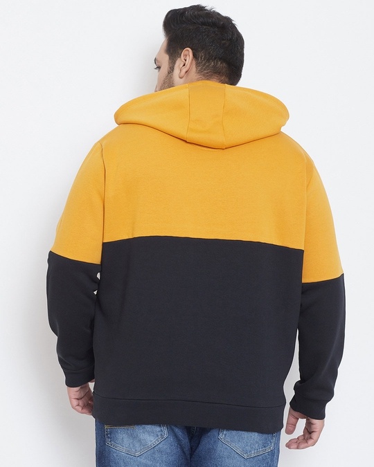 Shop Men's Plus Size Colourblock Stylish Casual Winter Hooded Sweatshirt-Design