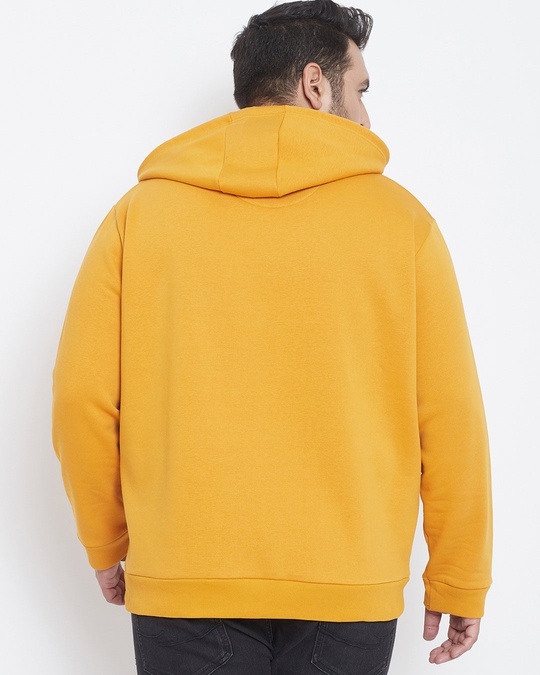 Shop Men's Plus Size Solid Stylish Casual Winter Hooded Sweatshirt-Design