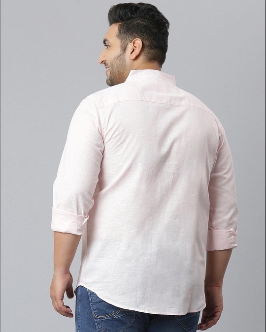 Shop Men's Pink Stylish Full Sleeve Casual Shirt-Back
