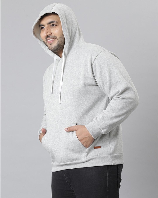 Shop Men's Grey Stylish Full Sleeve Hooded Casual Sweatshirt-Design