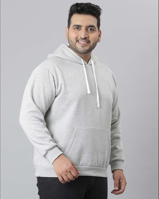 Shop Men's Grey Stylish Full Sleeve Hooded Casual Sweatshirt-Full
