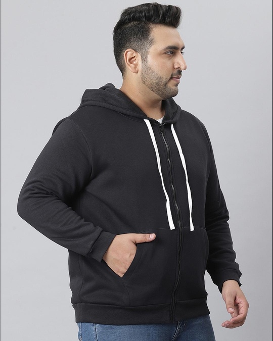 Shop Men's Black Stylish Full Sleeve Hooded Casual Sweatshirt-Full