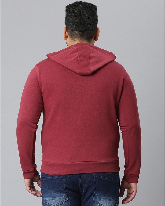 Shop Men Solid Stylish Full Sleeve Hooded Casual Sweatshirts-Back