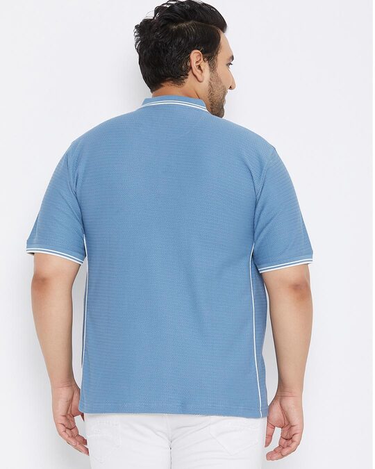 Shop Plus Size Men's Stylish Solid Half Sleeve Casual T-Shirt-Full