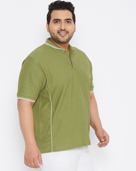 Shop Plus Size Men's Stylish Solid Half Sleeve Casual T-Shirt-Design