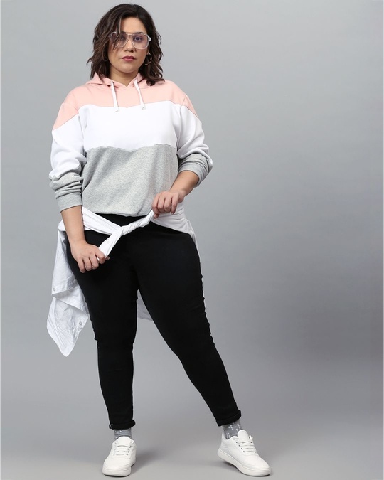 Shop Women's Multicolor Colorblocked Stylish Casual Sweatshirt