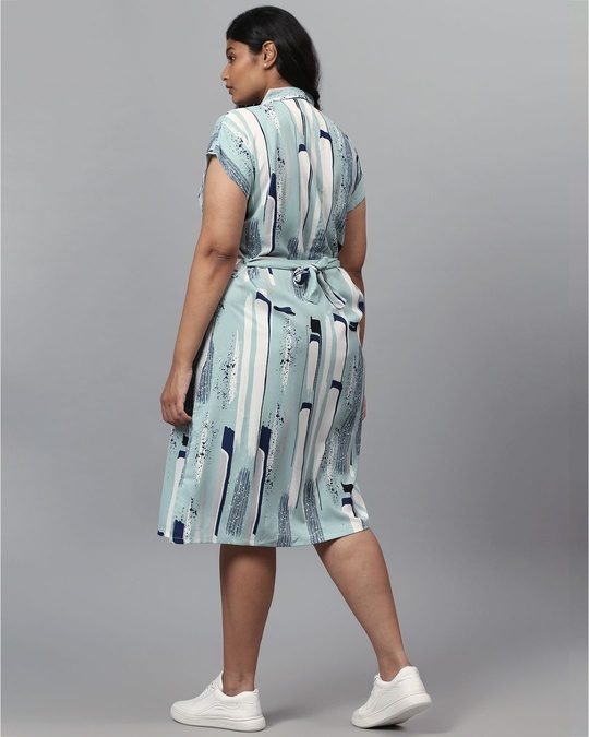 Shop Women's Multicolor Floral Design Stylish Casual Dress-Back