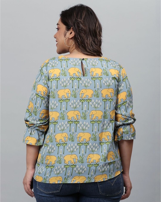 Shop Women's Multicolor Floral Stylish Casual Top-Back