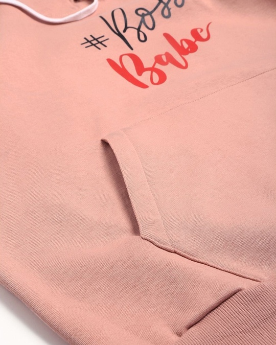 Shop Women's Pink Printed Stylish Casual Hooded Sweatshirt
