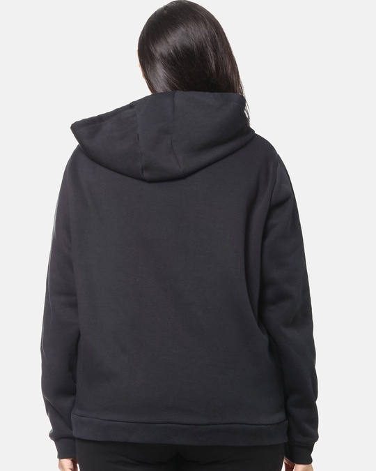 Shop Women's Plus Size Solid Stylish Casual Winter Hooded Sweatshirt-Design