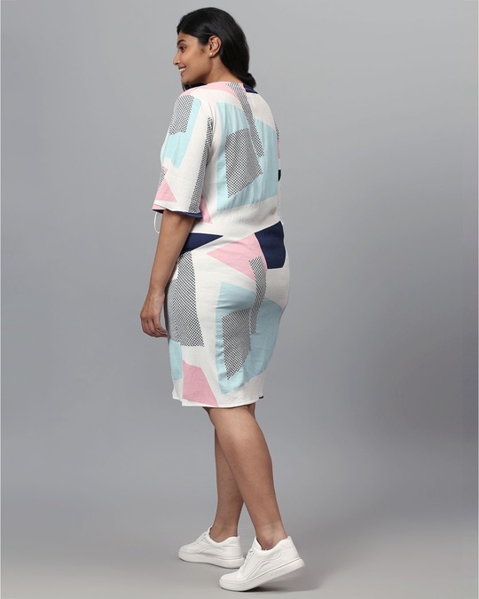 Shop Women's Multicolor Self Design Stylish Casual Dress-Back