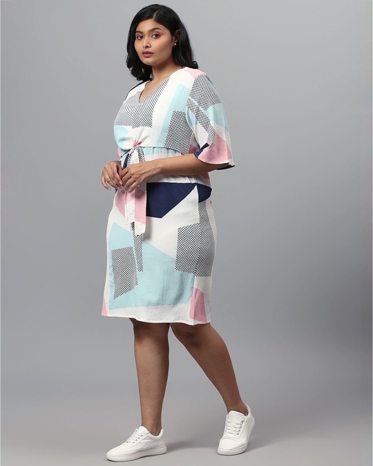Shop Women's Multicolor Self Design Stylish Casual Dress-Design