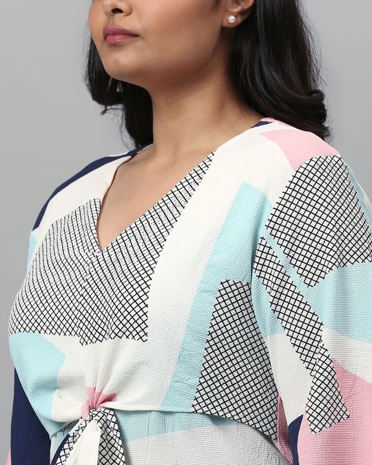 Shop Women's Multicolor Self Design Stylish Casual Dress-Full