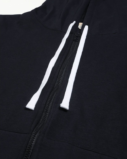 Shop Women's Black Solid Stylish Casual Hooded Sweatshirt-Full