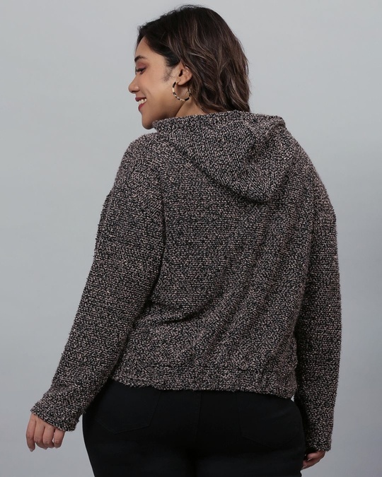 Shop Women's Grey Solid Stylish Casual Sweatshirt-Back