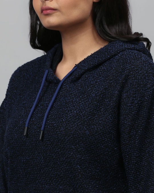 Shop Women's Blue Solid Stylish Casual Sweatshirt-Full