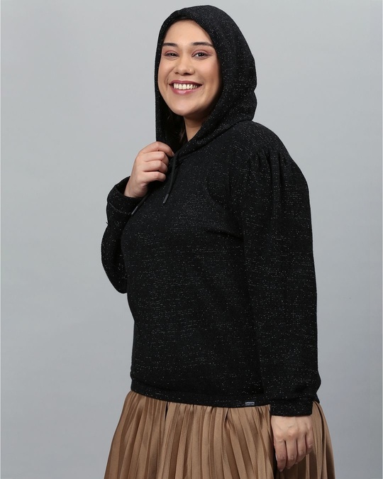 Shop Women's Black Solid Stylish Casual Sweatshirt-Design