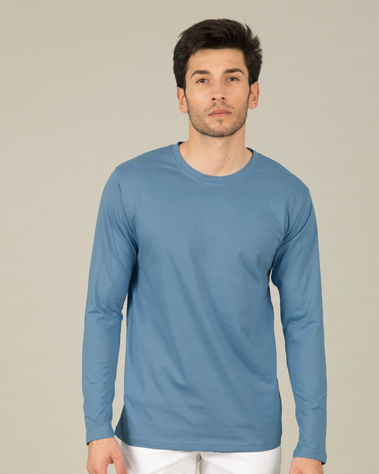 Shop Island Blue Full Sleeve T-Shirt-Front