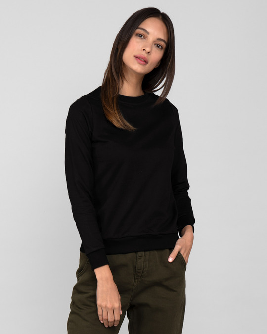 plain black sweatshirt for womens
