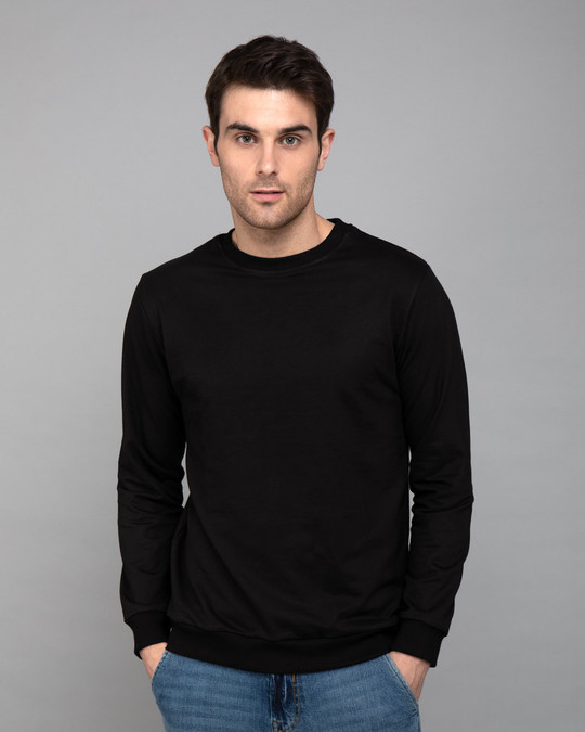Buy Jet Black Plain Full Sleeve Sweater For Men Online India @ Bewakoof.com