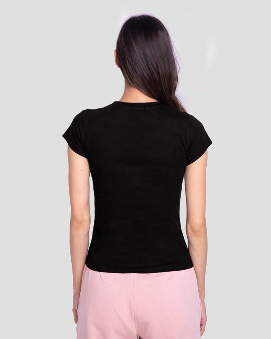 Buy Black Plain Half Sleeve TShirt For Women Online India