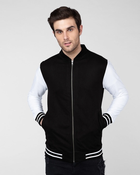 black varsity sweater