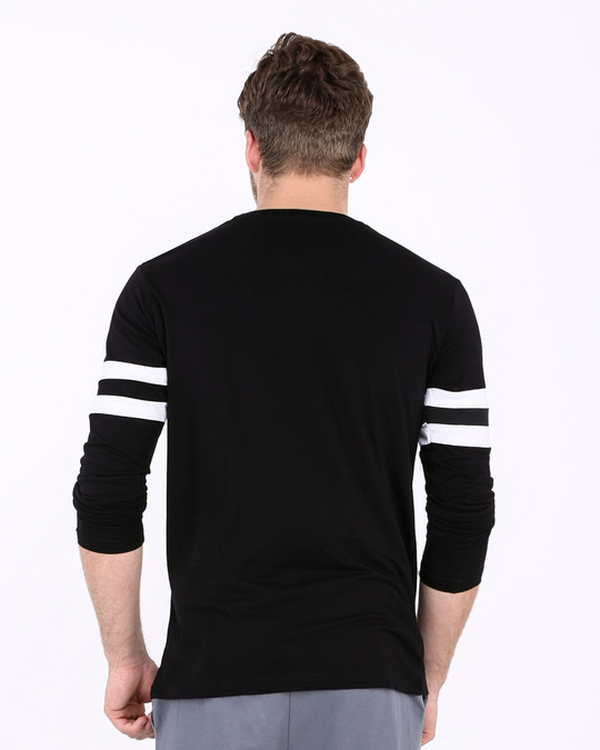 Men's Full Sleeve TShirts Buy Jet Black/White Online