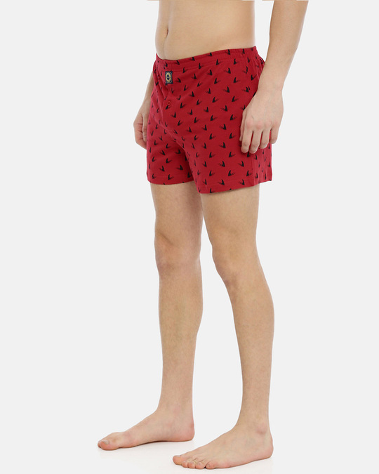 Shop | Shark Fin Red Knitted Boxers-Back
