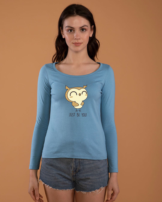 Shop Just Be You Scoop Neck Full Sleeve T-Shirt-Front