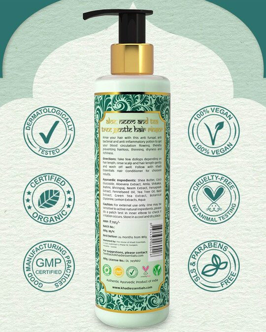 Buy Khadi Essentials Anti Dandruff Shampoo with Methi Aloe Vera, Neem