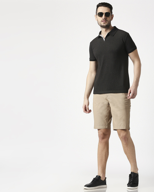 Shop Khaki Textured Men's Shorts