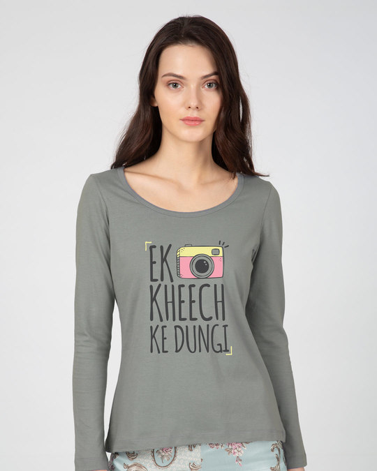 Shop Kheech Ke Scoop Neck Full Sleeve T-Shirt-Front