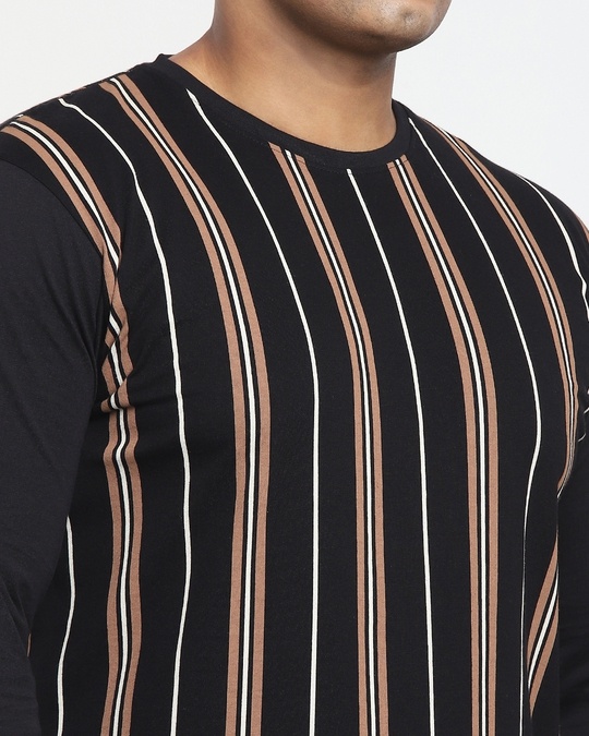 Shop Killer Brown Plus Size Stripe T-shirt