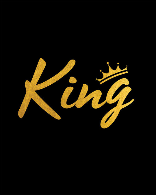 Buy King Gold Print Black Printed Half Sleeve T-Shirt For Men Online ...