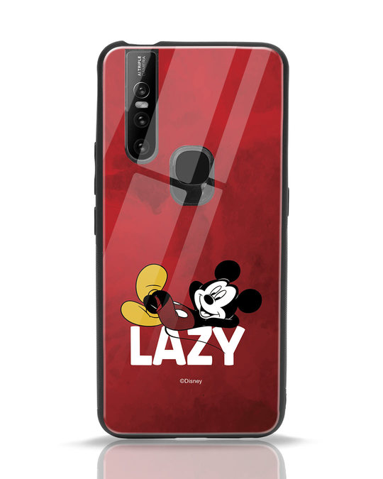 Shop Lazy Mickey Vivo V15 Glass Mobile Cover-Front