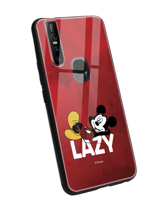 Shop Lazy Mickey Vivo V15 Glass Mobile Cover-Back