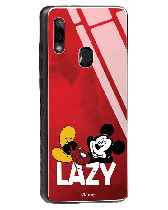 Shop Lazy Mickey Xiaomi Redmi Note 7 Glass Mobile Cover-Back