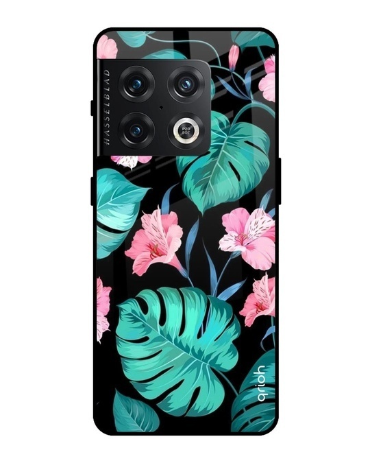 Shop Leaves & Flowers Printed Premium Glass Cover for OnePlus 10 Pro (Shock Proof, Lightweight)-Front