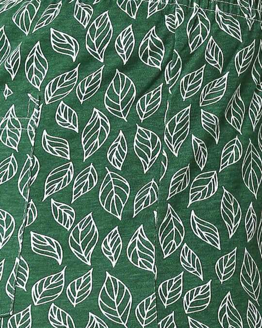 Shop Leaves Pattern Green Knitted Boxers