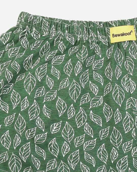 Shop Leaves Pattern Green Knitted Pyjamas