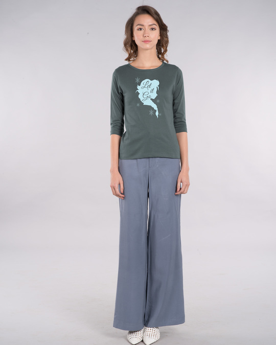 Shop Let It Go Round Neck 3/4th Sleeve T-Shirt (FROZEN)-Design