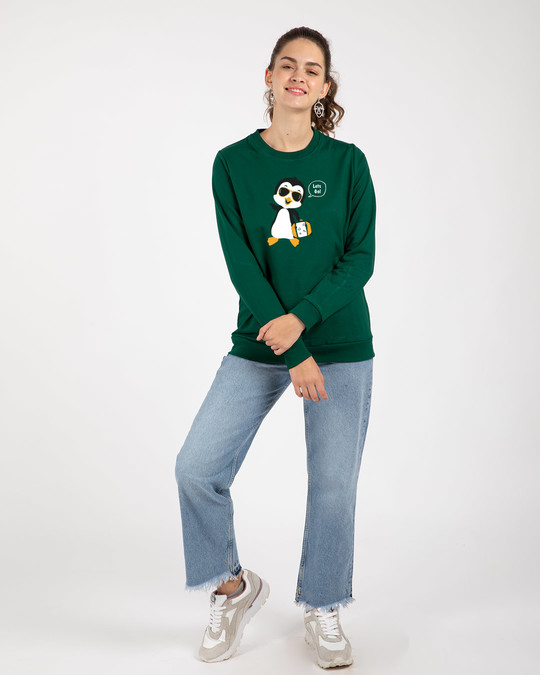 Shop Let's Go Penguin Fleece Light Sweatshirt-Design