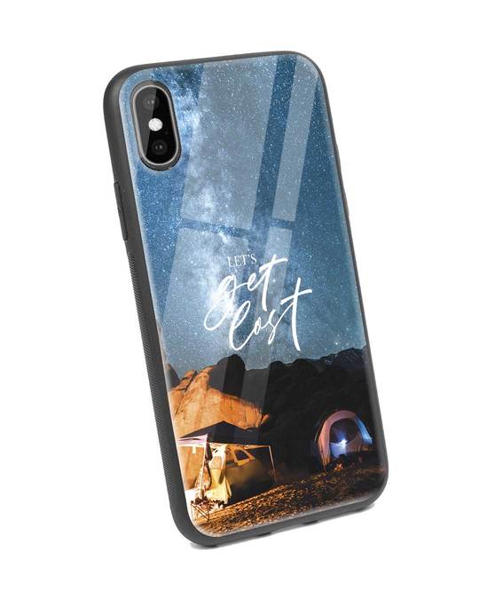 Shop Lets Get Lost Space iPhone XS Glass Mobile Cover-Back