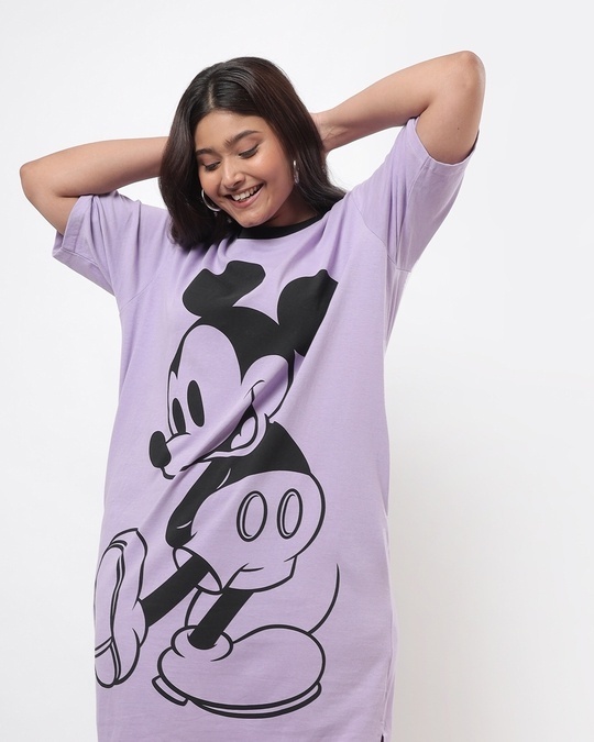 Shop Women's Lilac Plus Size T-shirt Dress-Front